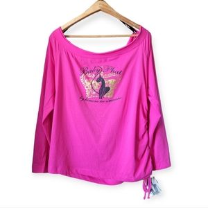 NWT Y2K Baby Phat long sleeved T-shirt ruched side pink size 2X